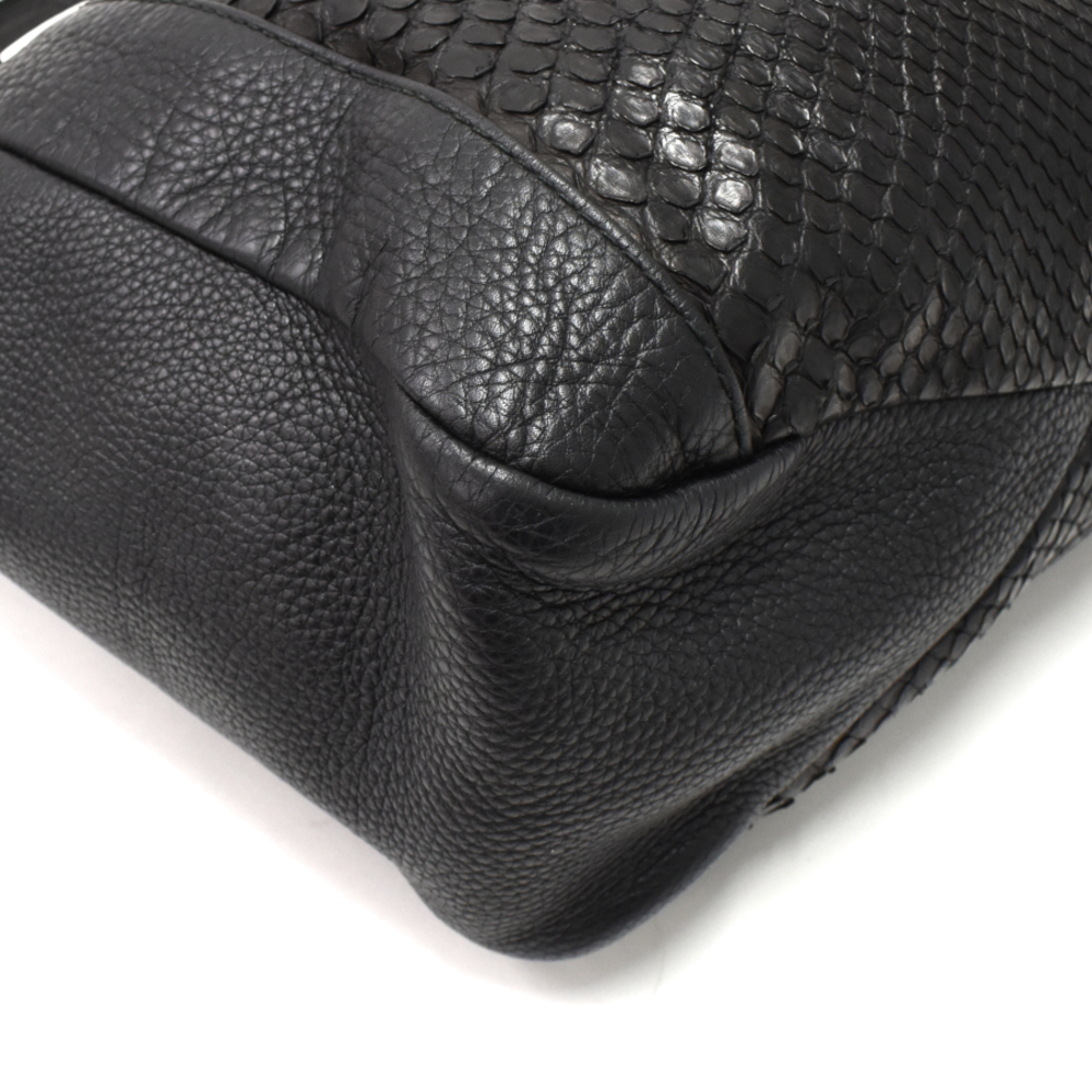 Gucci Python Horsebit Tote Bag Black - image 5